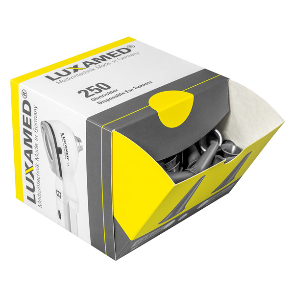 Caixa com 250 espéculos auriculares descartáveis Caixa com 250 espéculos auriculares descartáveis